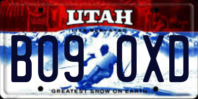 UT license plate B090XD