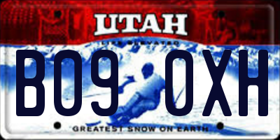 UT license plate B090XH