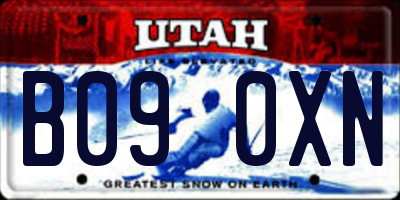 UT license plate B090XN