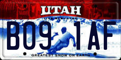 UT license plate B091AF