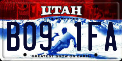 UT license plate B091FA