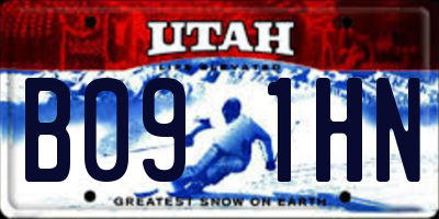UT license plate B091HN
