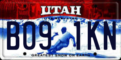 UT license plate B091KN