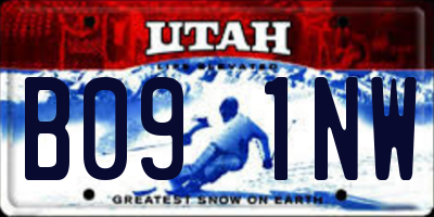 UT license plate B091NW