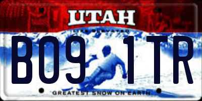UT license plate B091TR