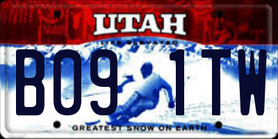 UT license plate B091TW