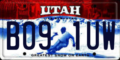 UT license plate B091UW