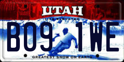 UT license plate B091WE