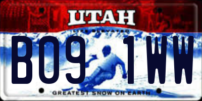 UT license plate B091WW