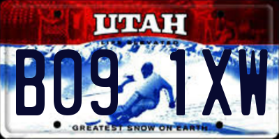 UT license plate B091XW