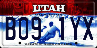 UT license plate B091YX