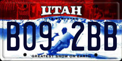 UT license plate B092BB