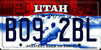UT license plate B092BL