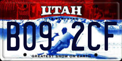 UT license plate B092CF