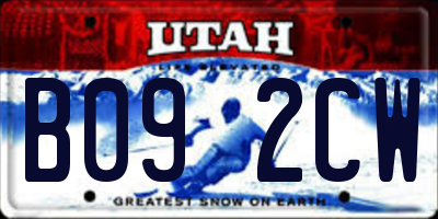 UT license plate B092CW