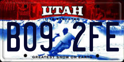 UT license plate B092FE