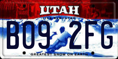 UT license plate B092FG