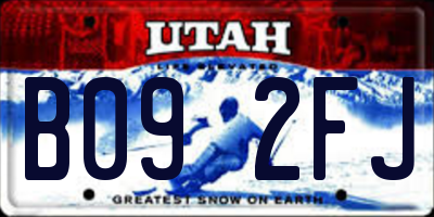 UT license plate B092FJ