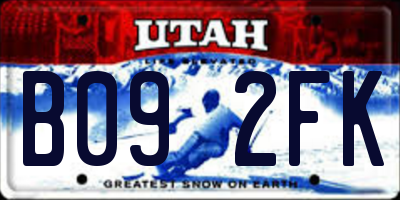 UT license plate B092FK