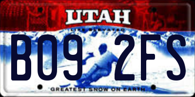 UT license plate B092FS