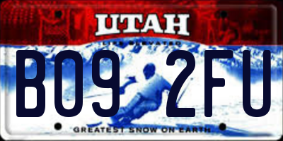 UT license plate B092FU