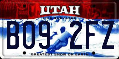 UT license plate B092FZ