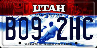 UT license plate B092HC
