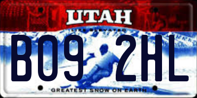 UT license plate B092HL