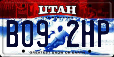 UT license plate B092HP