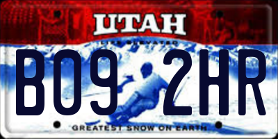 UT license plate B092HR