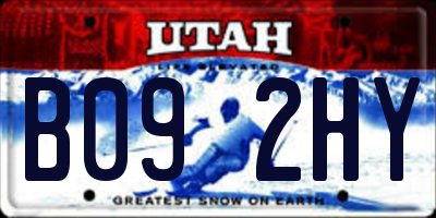 UT license plate B092HY