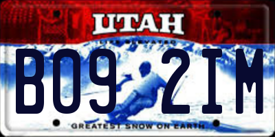 UT license plate B092IM