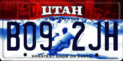 UT license plate B092JH