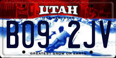 UT license plate B092JV