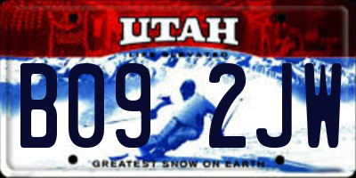 UT license plate B092JW