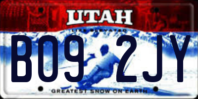 UT license plate B092JY