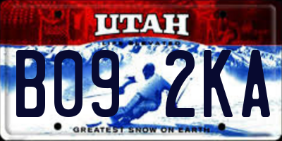 UT license plate B092KA