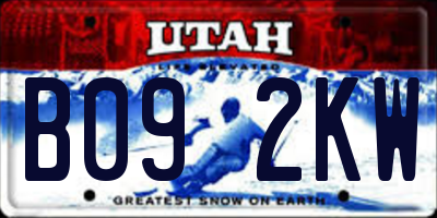 UT license plate B092KW