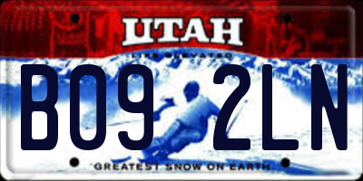 UT license plate B092LN