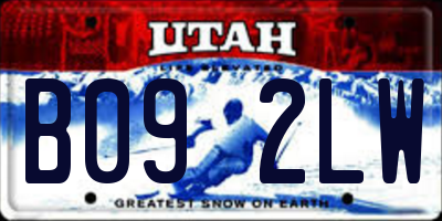 UT license plate B092LW