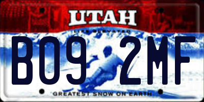 UT license plate B092MF