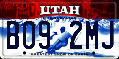 UT license plate B092MJ