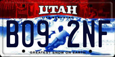 UT license plate B092NF