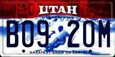 UT license plate B092OM