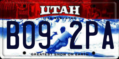 UT license plate B092PA