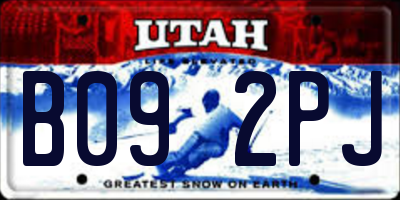 UT license plate B092PJ