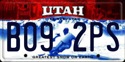 UT license plate B092PS