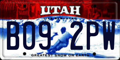 UT license plate B092PW