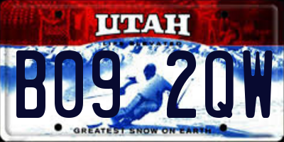 UT license plate B092QW