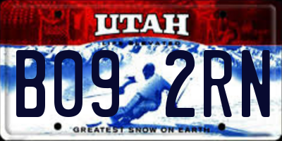 UT license plate B092RN